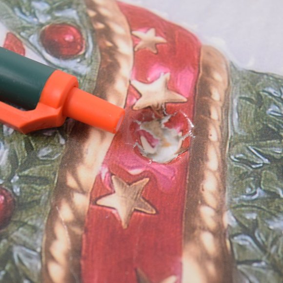 2002 Fitz and Floyd Essentials Santa Wreath Canape Plate IOB Christmas 3D - Picture 12 of 14